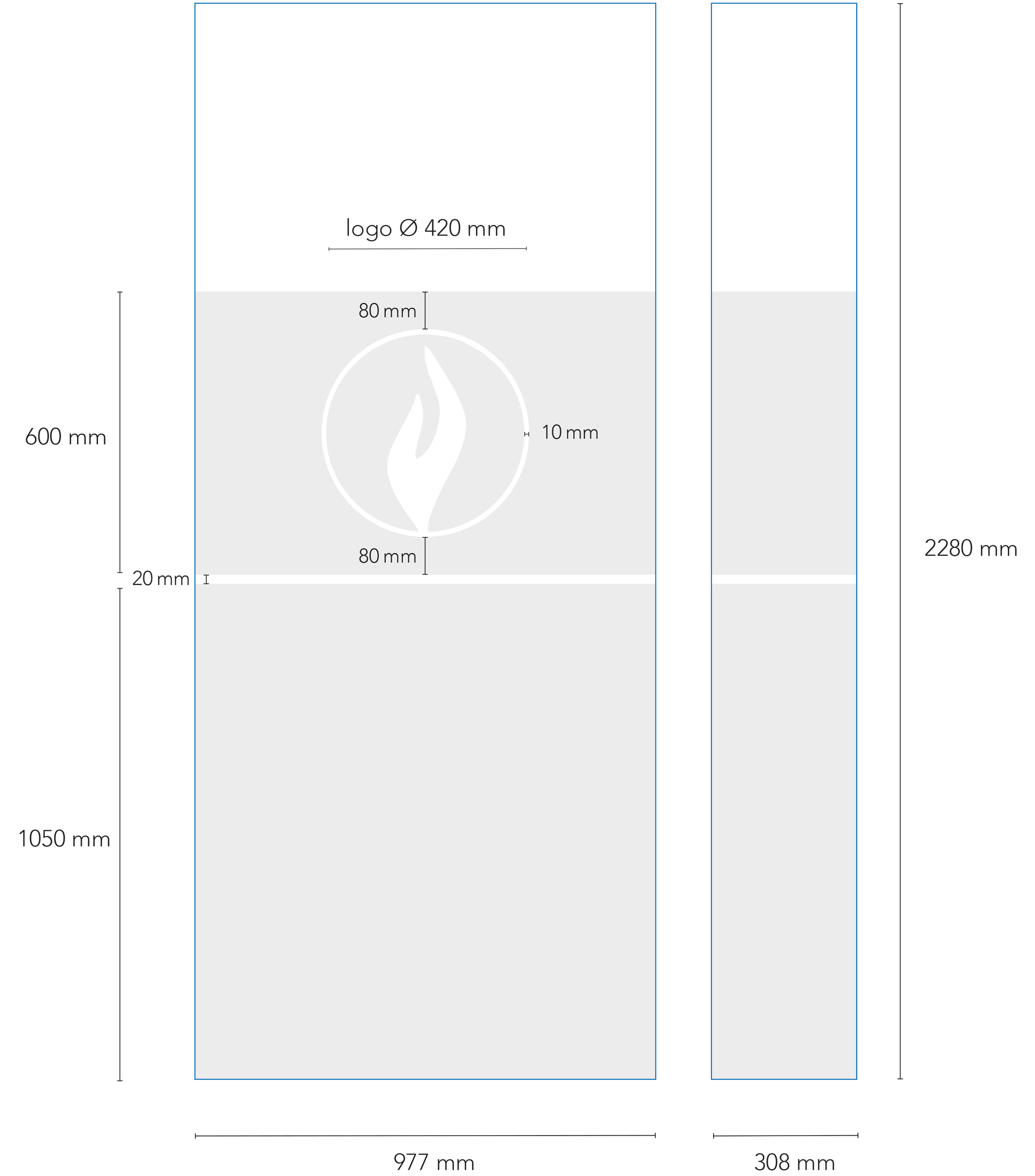 Politie LoWaZoNe technische tekening zandstraalfolie