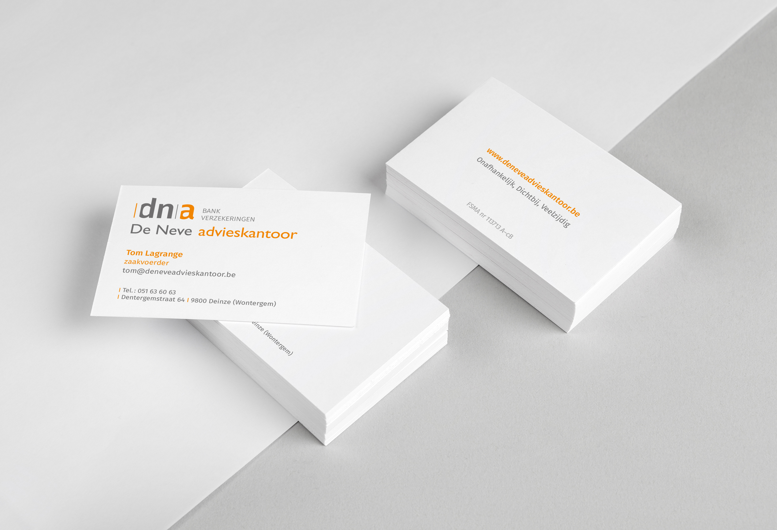 De Neve advieskantoor visitekaartjes