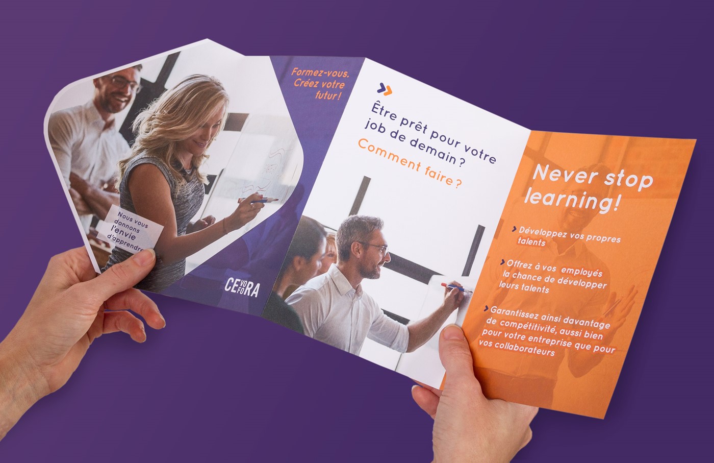 Cevora hand-out voor beurs verso