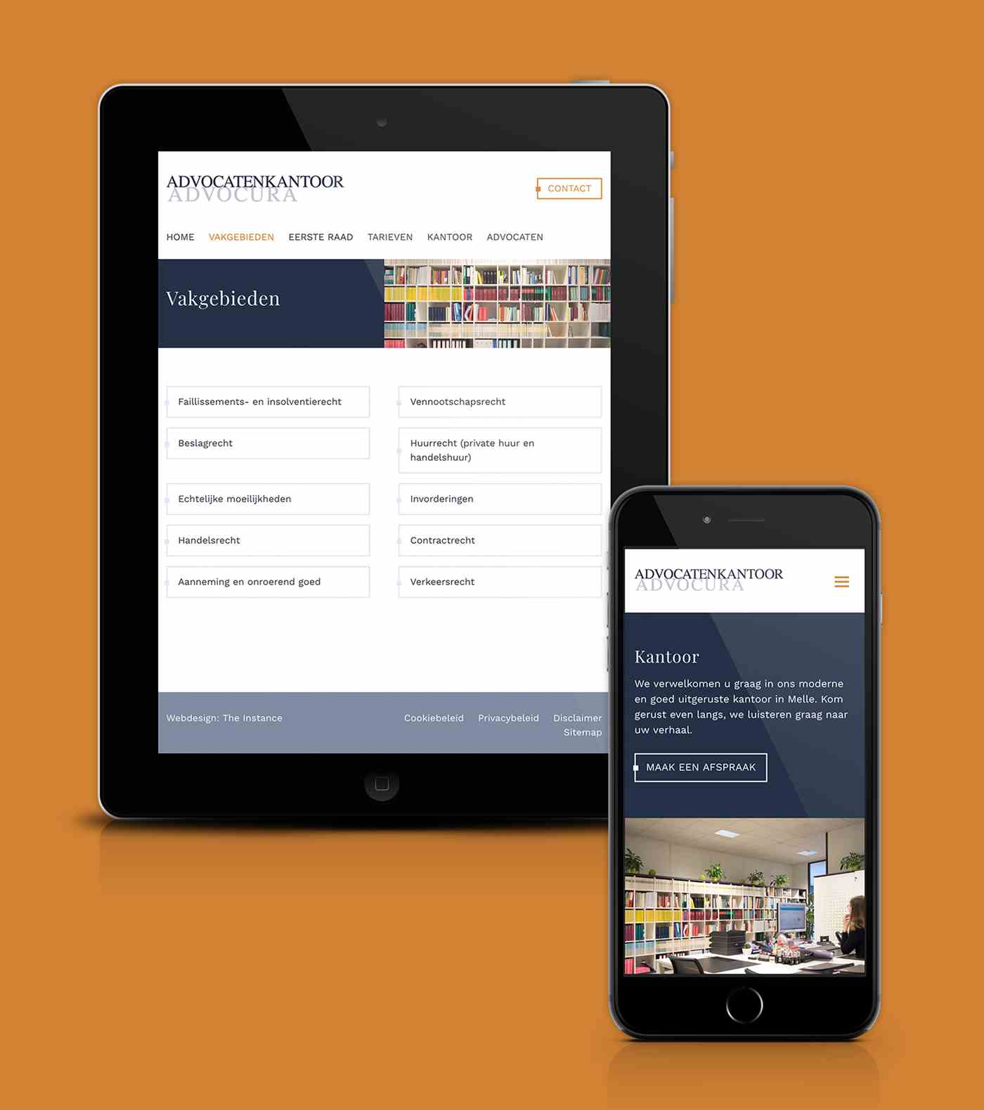 Advocura site Web preview tablette et smartphone